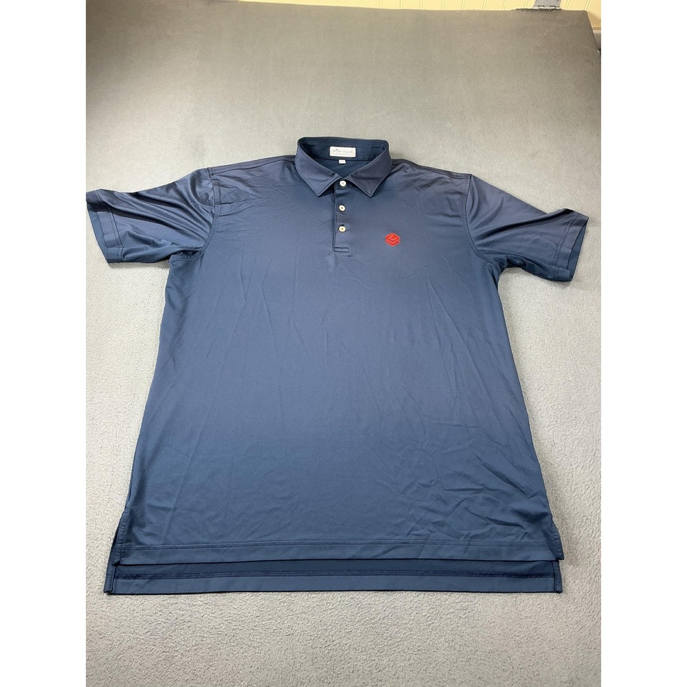 Peter Millar Polo Shirt Womens L Blue Summer Comfort Logo Stretch Golf Top